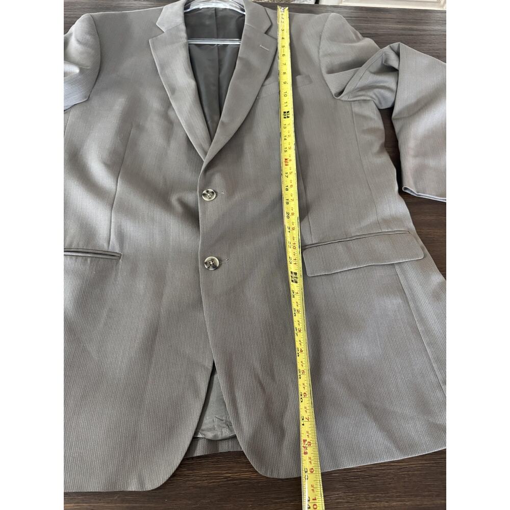 Kenneth Cole New York Blazer Mens 44L Taupe Pinstripe Wool Two Button Lined - Picture 9 of 12